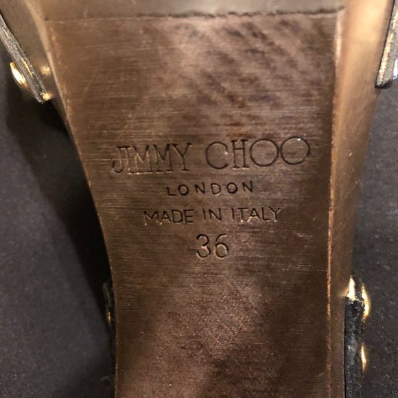 JIMMY CHOO Suede Studded Accents Slingback Sandals- PURCHASED AT SAKS FIFTH AVE - Picture 7 of 8